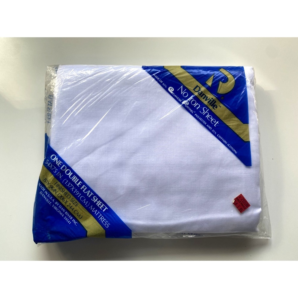 New Vintage Dan River Danville Double Sheet White Fortrel